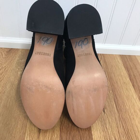 THURSDAY BOOT CO Highline Black‎ Suede Ankle Bootie Chunky Heel Size 5.5 - Picture 11 of 15